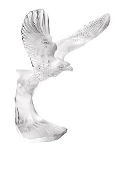 Golden eagle sculpture in clear crystal clear - Lalique
